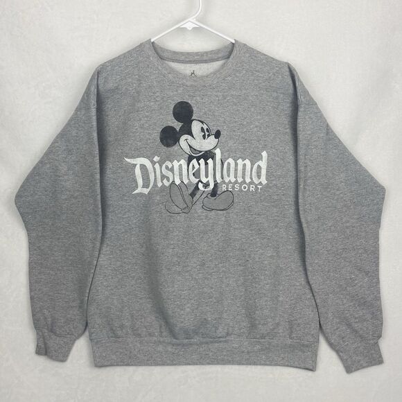 Vintage Disneyland Resort Mickey Mouse Sweater Adult Large Gray Sweatshirt 2YK - Picture 1 of 12
